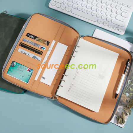 客製化PU拉鏈筆記本禮品