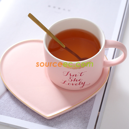 客製化心形咖啡杯碟套裝禮品