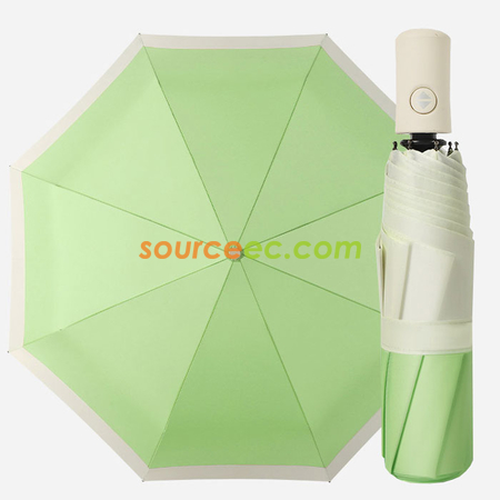 客製化兩色接拼三摺自動廣告雨傘禮品