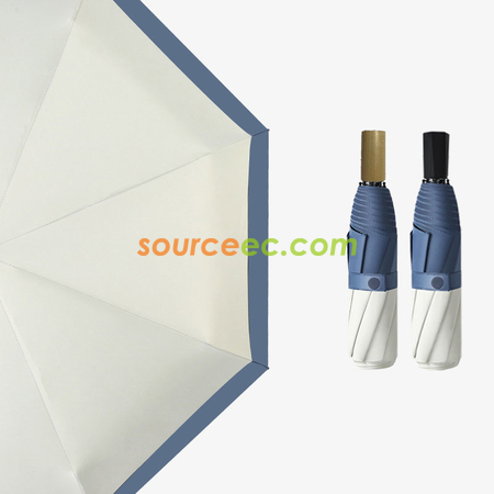 客製化三摺黑膠雙色拼接手動管廣告雨傘禮品