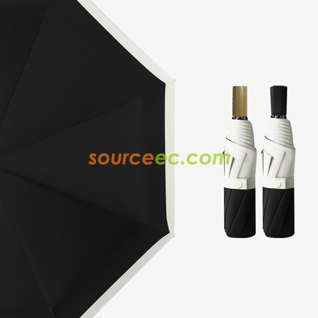 客製化三摺黑膠雙色拼接手動管廣告雨傘禮品