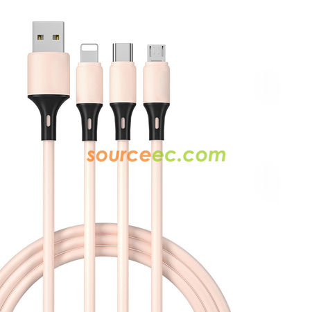 客製化矽膠三合一充電線禮品