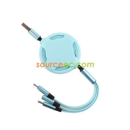 客製化矽膠三合一伸縮充電線禮品