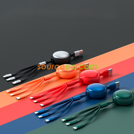 客製化馬卡龍三合一伸縮資料線禮品