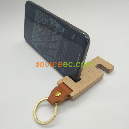 客製化木質手機支架匙扣禮品