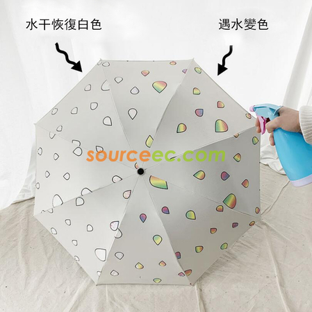 客製化21寸遇水變色三摺傘禮品