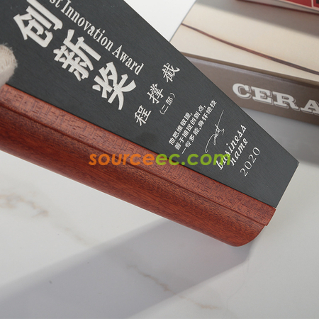 客製化實木硯石獎座禮品