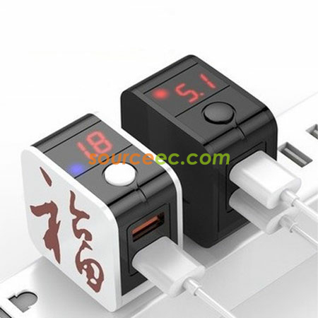 客製化雙USB口便攜充電頭禮品
