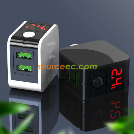 客製化雙USB口便攜充電頭禮品