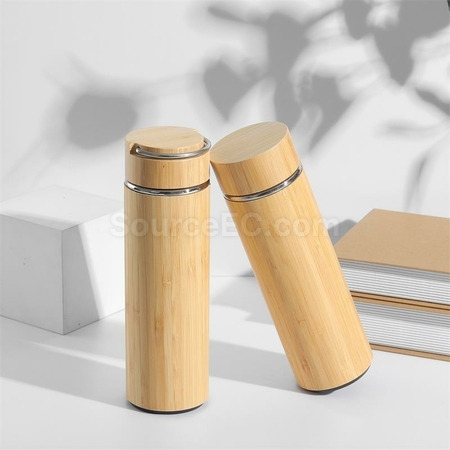 客製化手提蓋竹殼保溫杯禮品