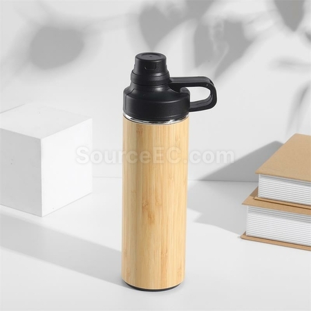 客製化手提蓋竹殼客製化保溫瓶禮品