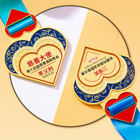 客製化愛心團隊拼接金屬獎牌禮品