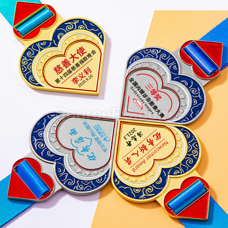 客製化愛心團隊拼接金屬獎牌禮品