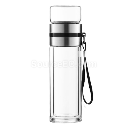 客製化攜帶式茶水分離玻璃杯禮品