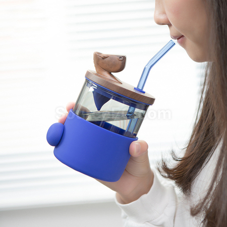 客製化簡約吸管玻璃杯禮品