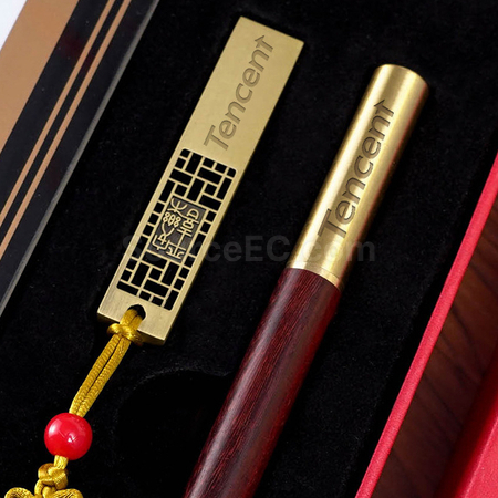 客製化水晶相框優盤木簽字筆套裝禮品