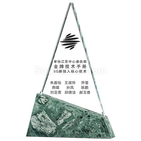 客製化創意三角大理石獎座禮品