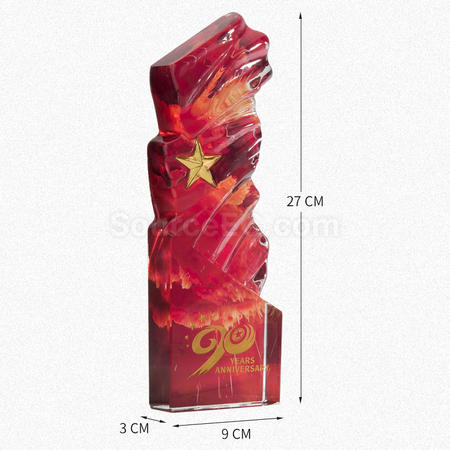 客製化不規則水紋星星水晶獎座禮品