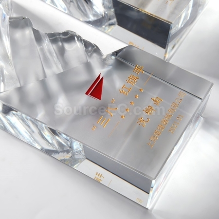 客製化不規則水紋星星水晶獎座禮品