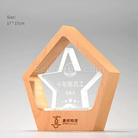 客製化木質水晶座禮品