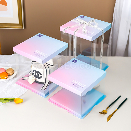 客製化方形全透紙蓋PET透明禮品盒禮品