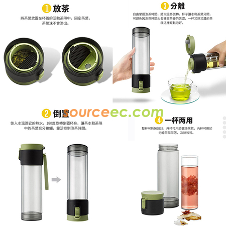 客製化550ML丹麥雙層泡茶防摔隨手杯禮品