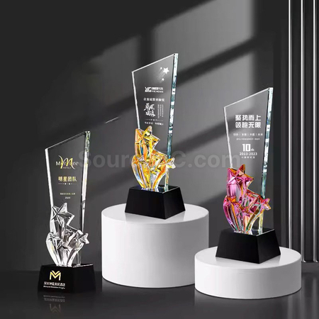 客製化炫彩水晶獎座禮品