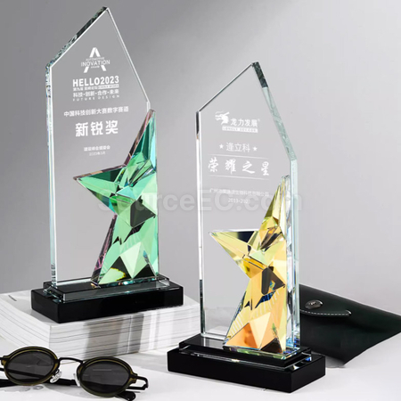 客製化炫彩水晶獎座禮品