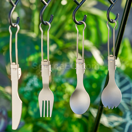 客製化露營鈦折疊餐具套裝禮品