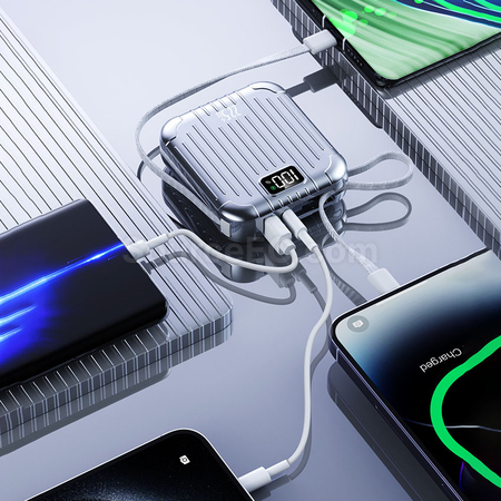 客製化自帶雙線行動電源禮品