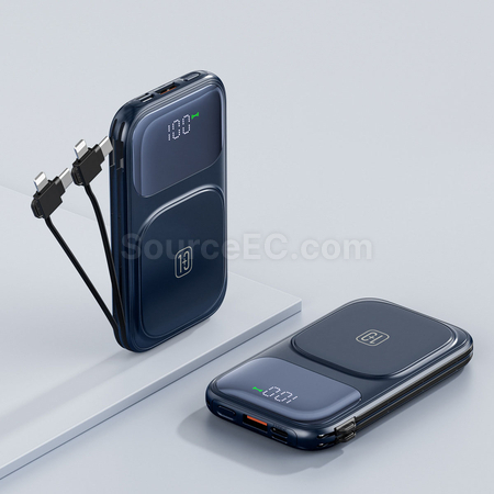 客製化磁吸雙線快充移動電源禮品