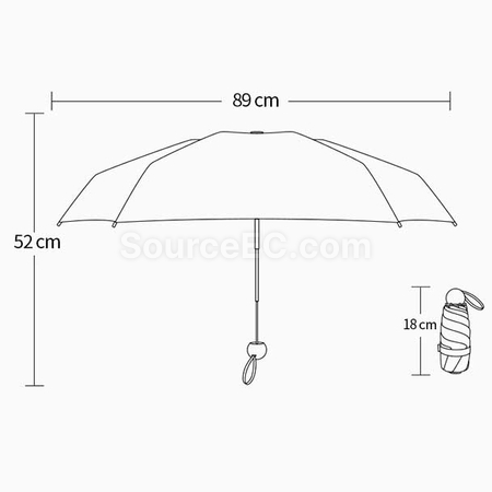 客製化快速收納五摺晴雨傘禮品