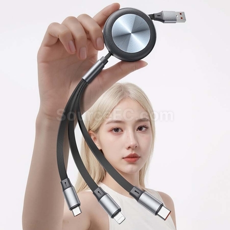 客製化超薄三合一伸縮充電線禮品
