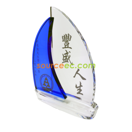 客製化夢幻藍彩水晶獎座禮品
