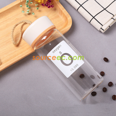 客製化400ML 木紋玻璃杯禮品