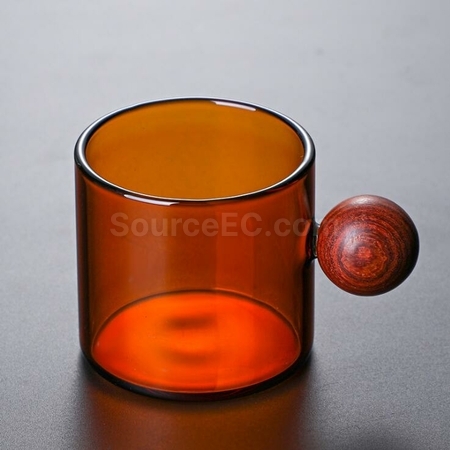 客製化彩色木柄玻璃杯禮品