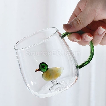 客製化3D立體小動植物玻璃水杯禮品