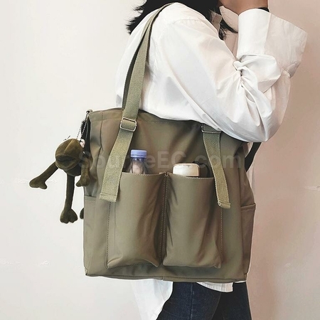 客製化客製化雙兜帆布斜挎單肩兩用包禮品