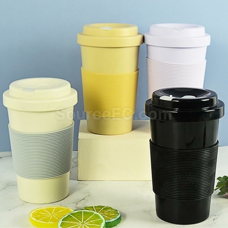 客製化PLA環保帶蓋420ML咖啡杯禮品