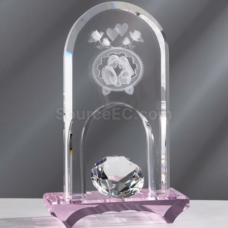 客製化3D內雕水晶門獎座禮品