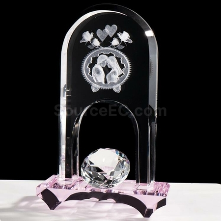 客製化3D內雕水晶門獎座禮品
