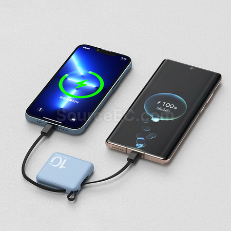 客製化迷你自帶線移動電源禮品