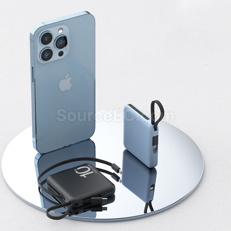 客製化迷你自帶線移動電源禮品
