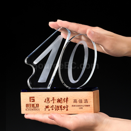 客製化週年水晶獎座禮品