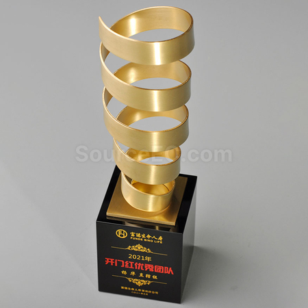 客製化純銅金屬水晶獎座禮品