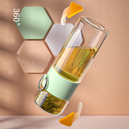客製化便攜式茶水分離玻璃杯禮品