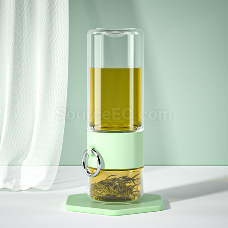 客製化便攜式茶水分離玻璃杯禮品