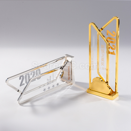 客製化水晶透明金屬獎座禮品