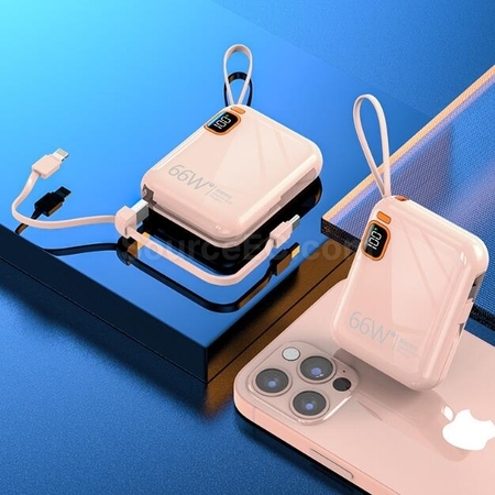 客製化便攜式自帶線手提快充移動電源禮品