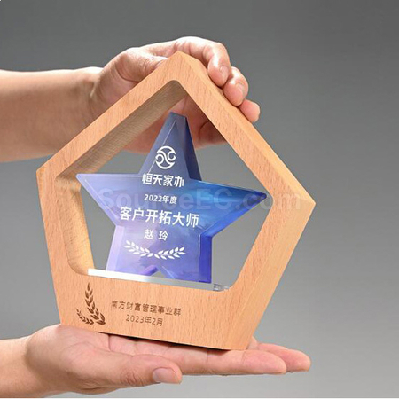 客製化木質水晶座禮品